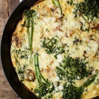 Baby Broccoli Frittata with Feta | http://naturallyella.com