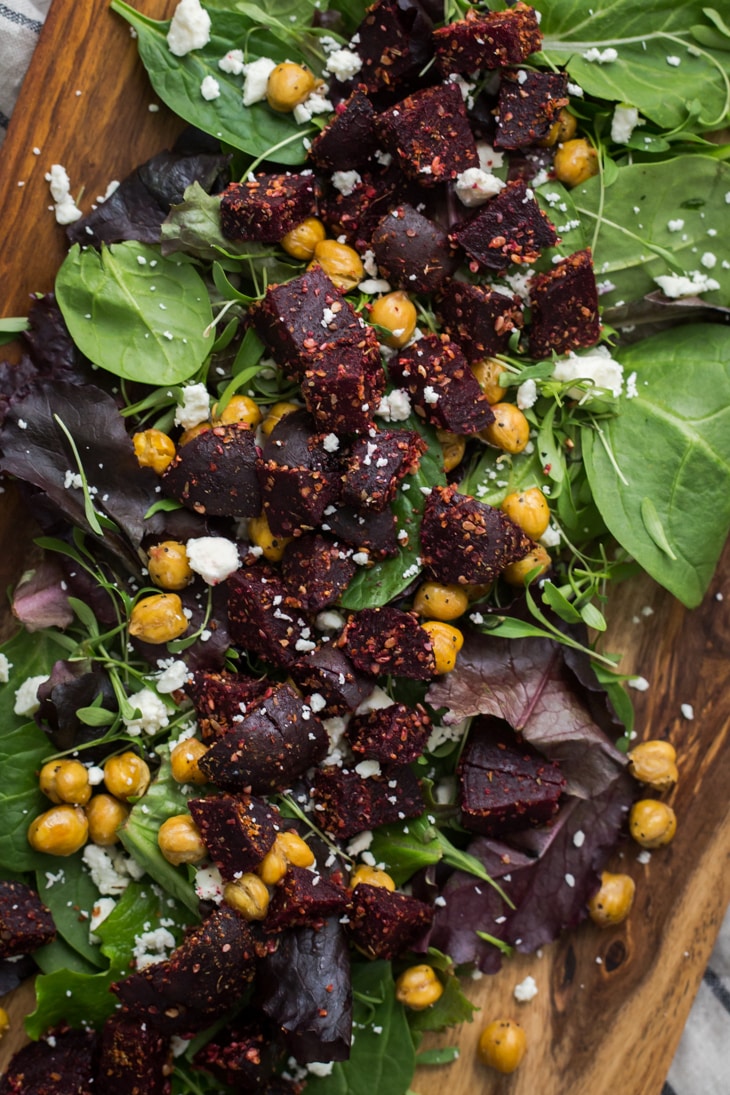 Crispy Chickpea and Za'atar Beet Salad | @naturallyella
