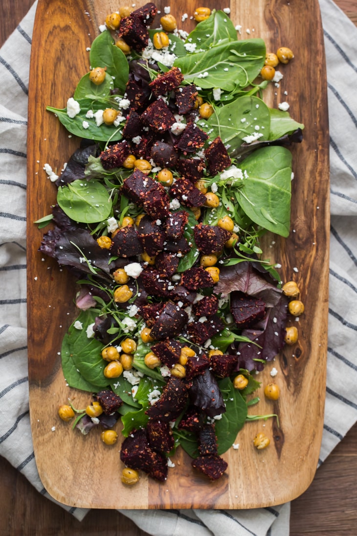 Crispy Chickpea and Za'atar Beet Salad | @naturallyella