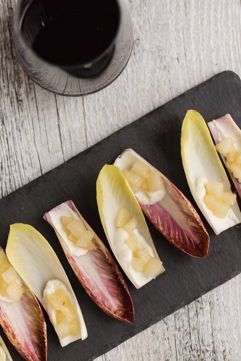 Ginger Pear and Goat Cheese Endive Appetizer
