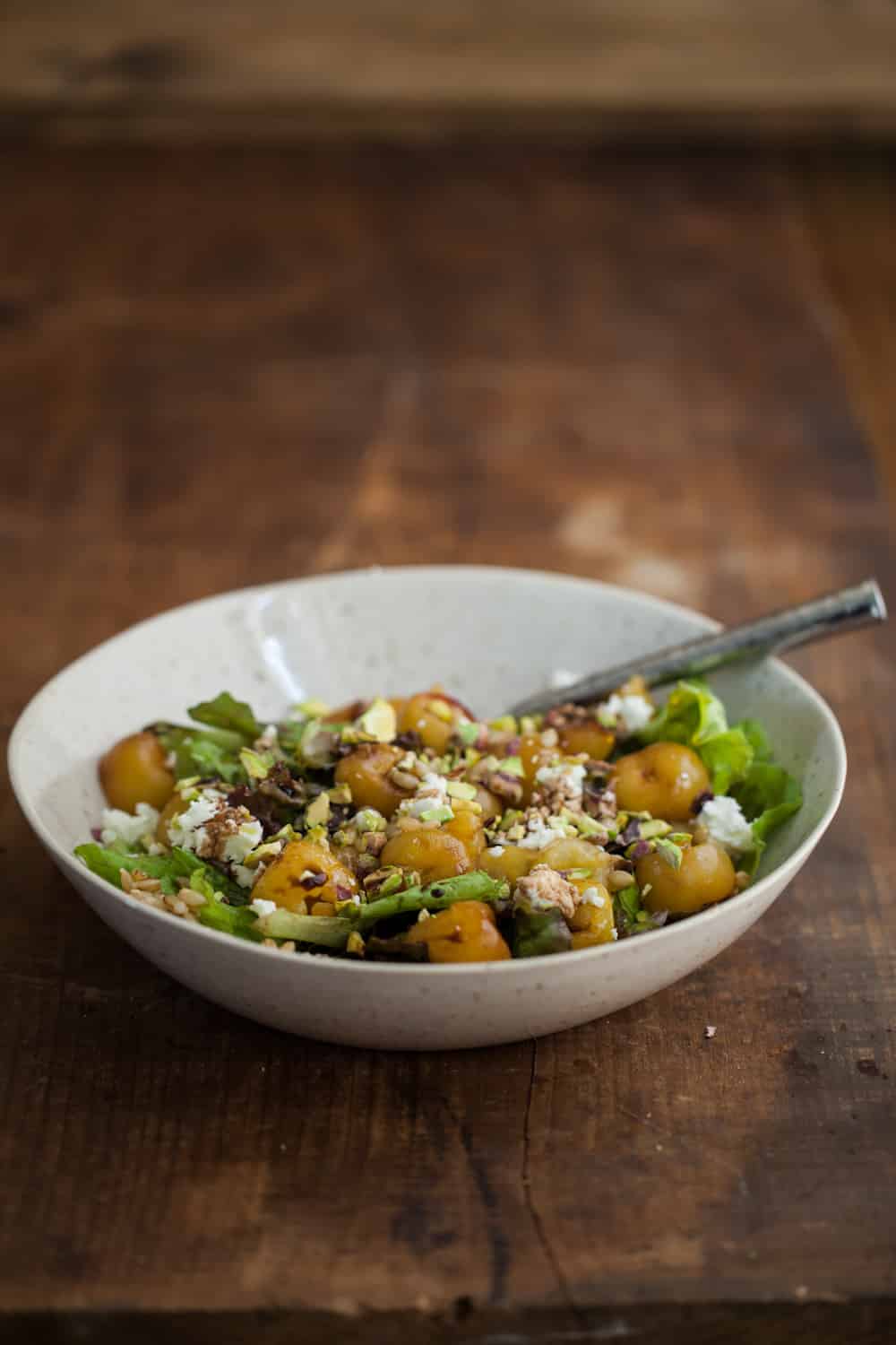 Roasted Cherry, Barley, and Goat Cheese Salad