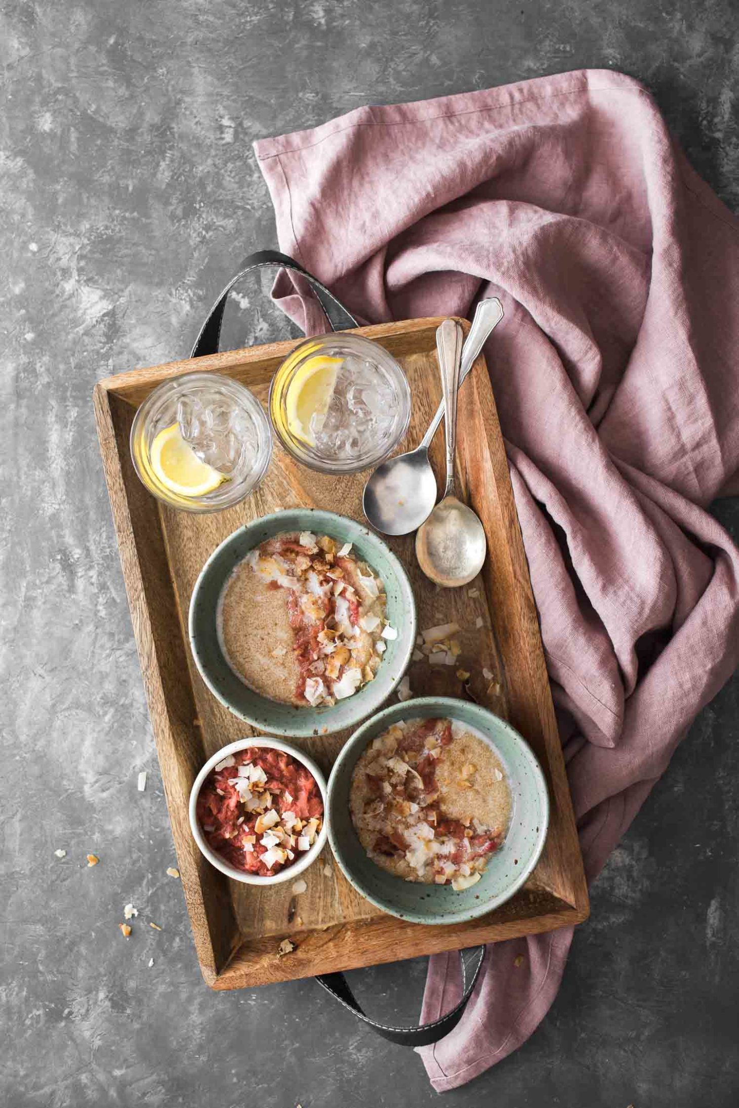 Rhubarb Amaranth Porridge with Coconut | Naturally Ella