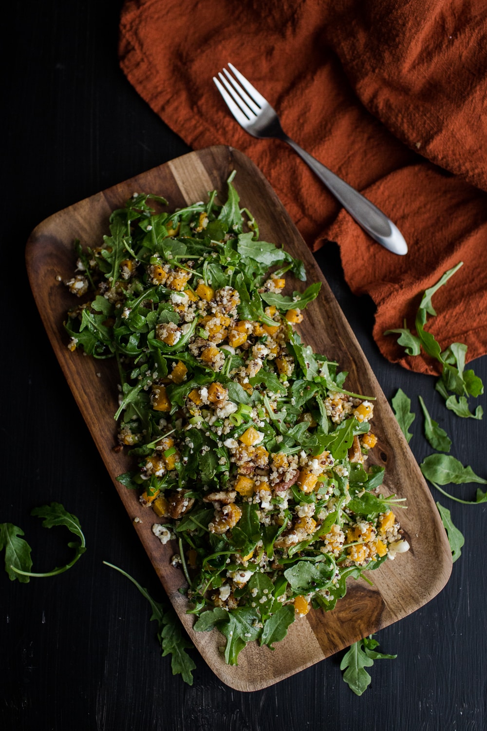 Roasted Butternut Squash, Quinoa, and Arugula Salad