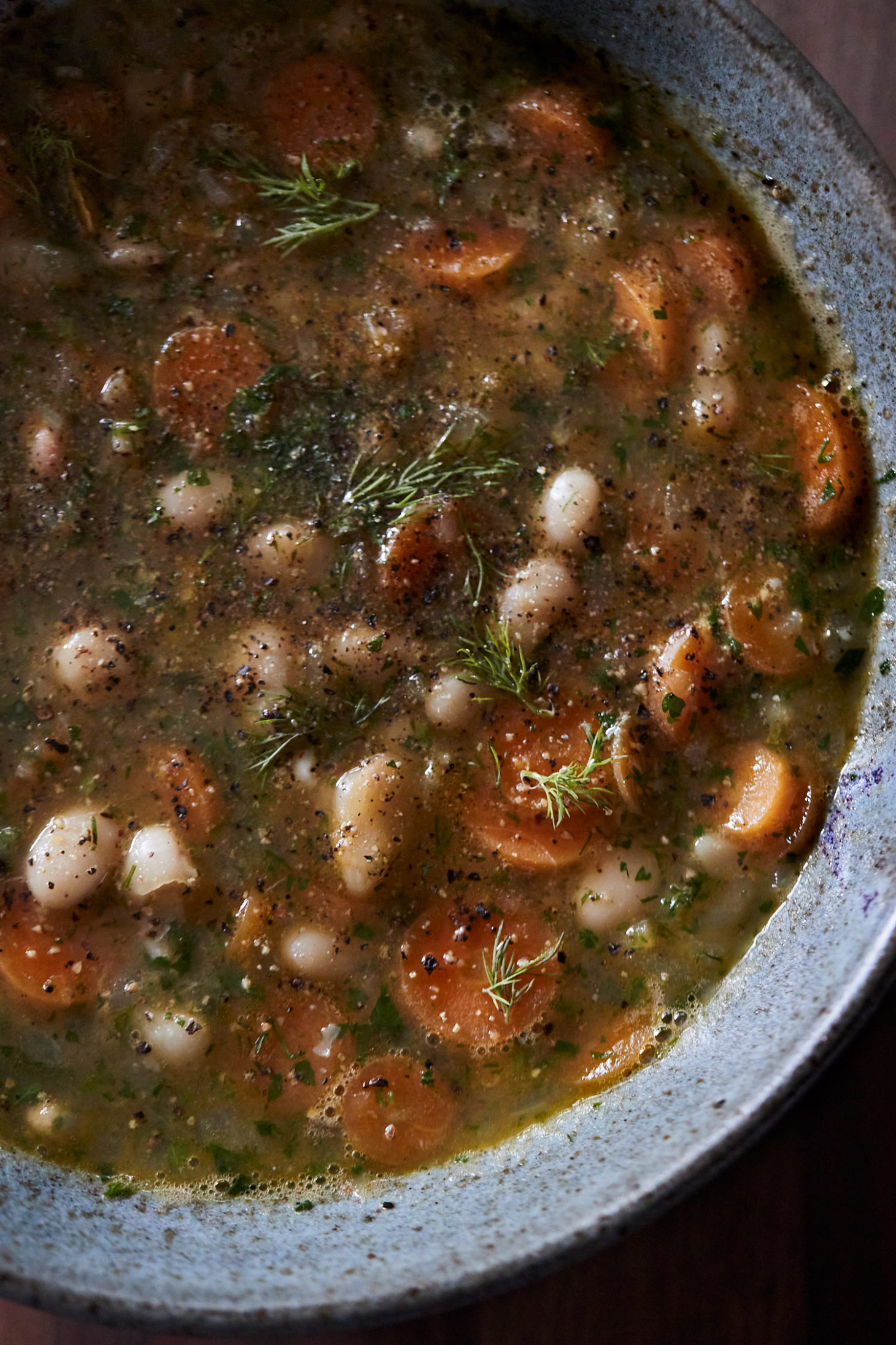 Carrot White Bean Soup with Herbs