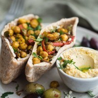 Chickpea Shawarma Stuffed Pita