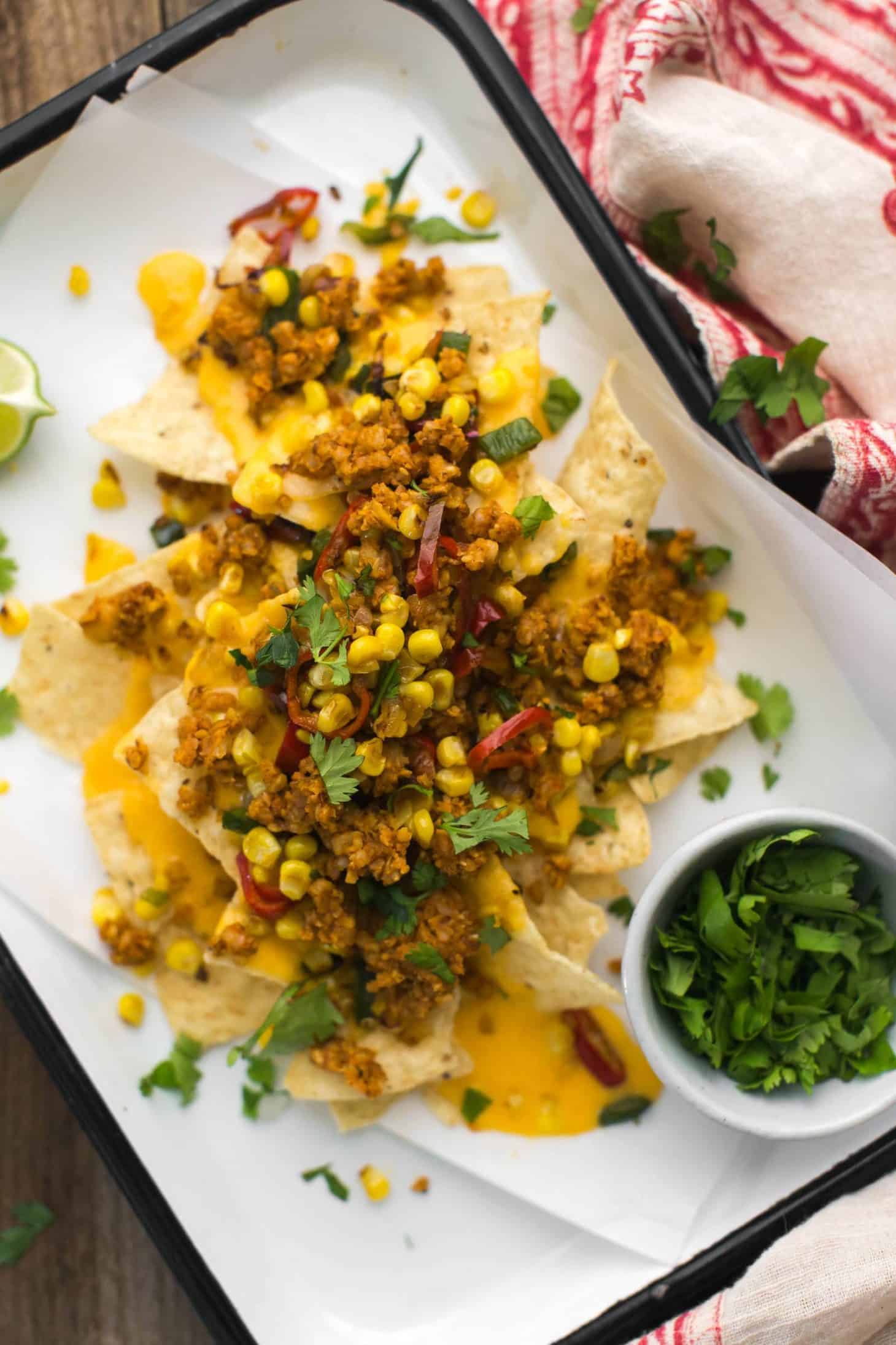 Chorizo Chickpea Crumble Nachos | Naturally Ella