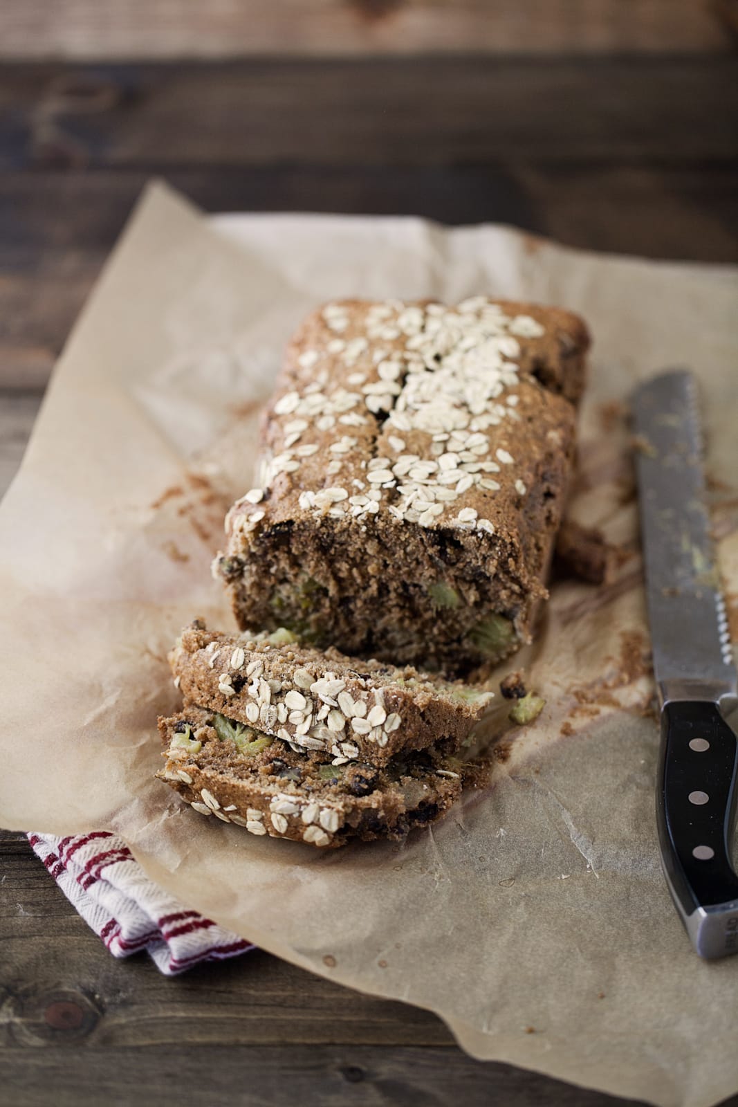 Rhubarb Oat Quick Bread
