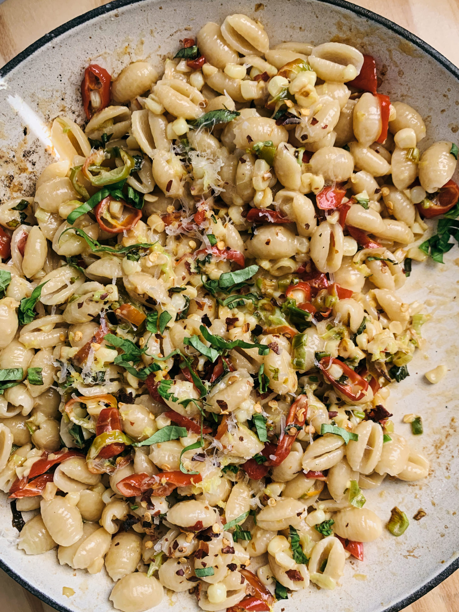 Late Summer Pasta with Cream Sauce