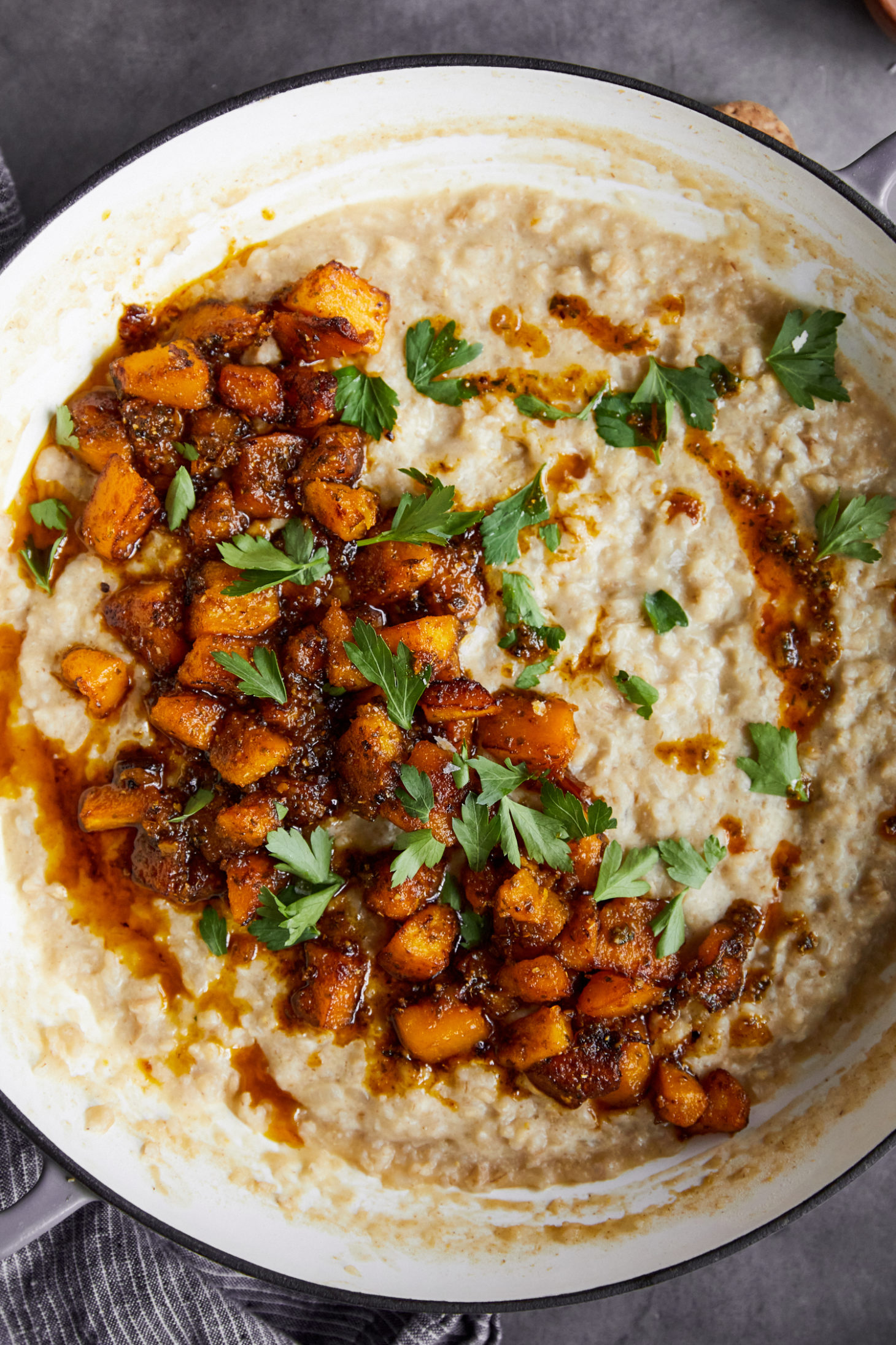 Vegan Barley Risotto with Squash and Chermoula